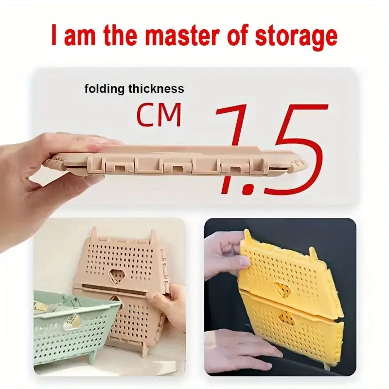 Multifunctional Foldable Storage Basket, Ventilated Desktop Storage Organizer, Folding Draining Basket, Home Organization And Storage Supplies Basket, Kitchen Household Storage Bin Multifunctional Foldable Storage Basket, Ventilated Desktop Storage Organizer, Folding Draining Basket, Home Organization And Storage Supplies Basket, Kitchen Household Storage Bin
